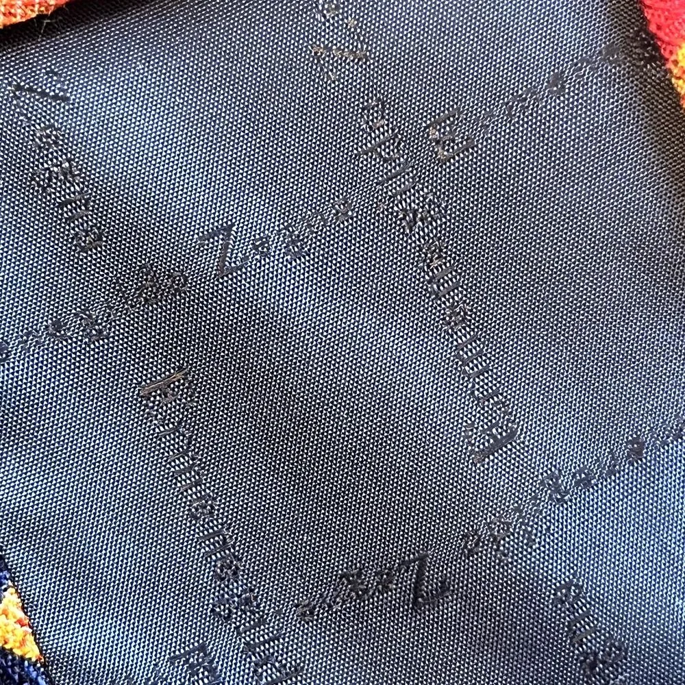 Ermenegildo Zegna Disegno Esclusivo Tie Foulard Blue‎ Orange Floral Geometric
